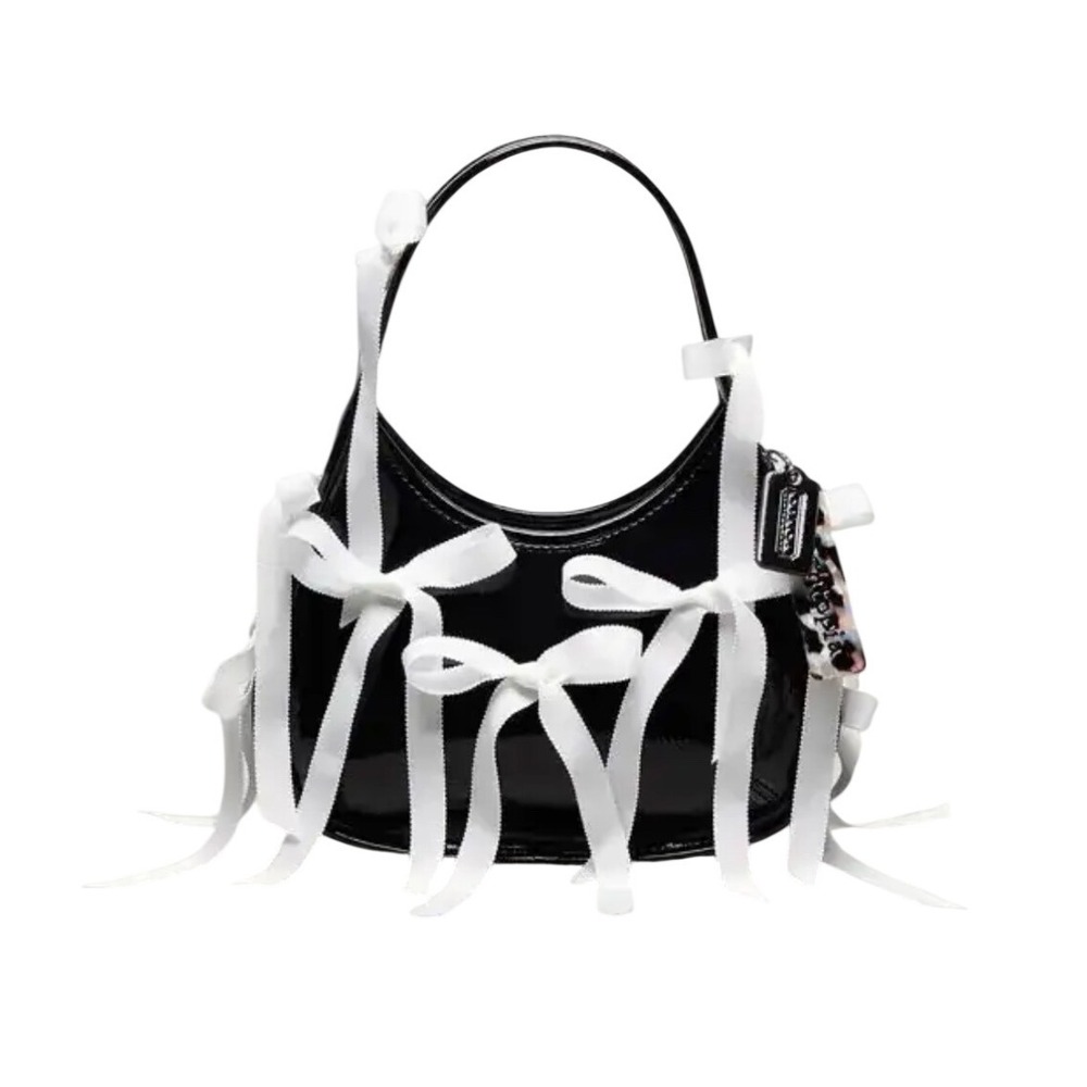 Coachtopia Vintage Y2K Ergo Shoulder Bag In Crinkle Patent Leather
With Bow $250
